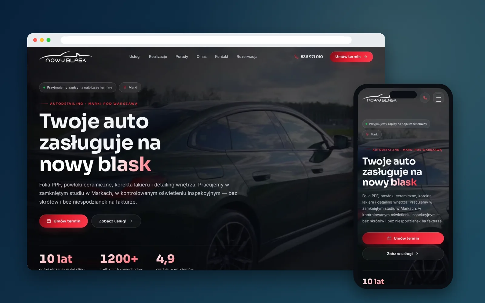 Strona Nowy Blask na komputerze i telefonie